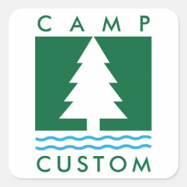 Kampeer aangepast vierkante sticker