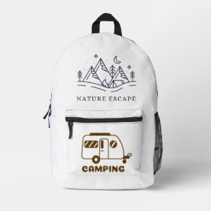 Kampeer Avontuur Tent Illustratie – Buiten Natuur Bedrukte Rugzak
