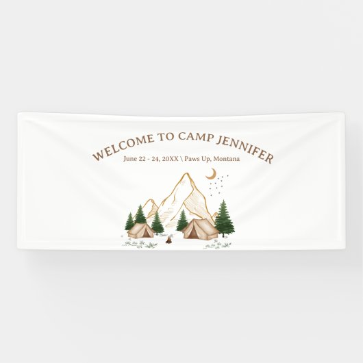 Kampeer Avontuurlijk Meisjesweekend Spandoek (Horizontaal)