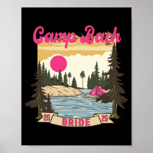 Kampeer Bach Bruid Bruidsmeisje Retro Kamperen Vri Poster