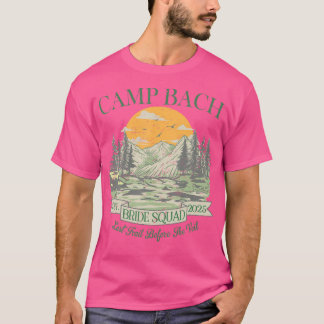 Kampeer Bach Bruid Squad Retro Camping Vrijgezelle T-shirt