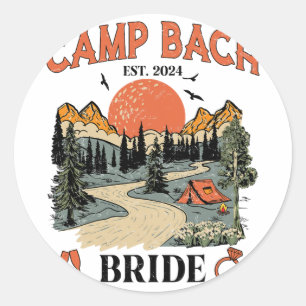 Kampeer Bach Bruid Wandel Kamp Bachelorette Feest Ronde Sticker