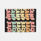 Kampeer Bach Groovy Bruids Squad Camping Bachelore Fleece Deken (Voorkant (Horizontaal))