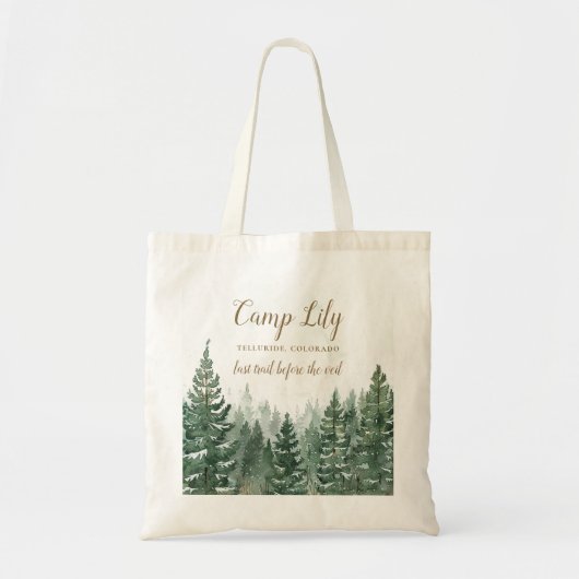 Kampeer Bachelorette Bos Weekend Feest Tote Bag (Voorkant)