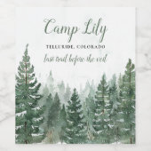 Kampeer Bachelorette Bos Weekend Feestje Wijn Etiket (Enkel label)