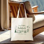 Kampeer Bachelorette Camping Handgetekende Schrift Tote Bag