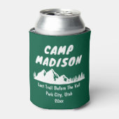 Kampeer Bachelorette Feest Berg Kamperen Wandelen Blikjeskoeler (Blikje Voorkant)