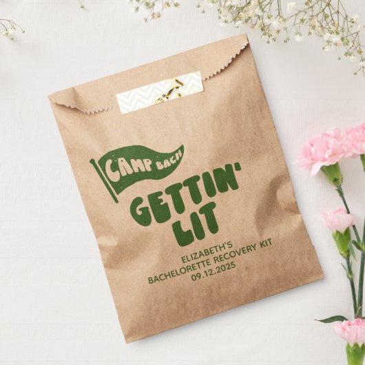 Kampeer Bachelorette Gettin 'Lit Recovery Kit Bedankzakje (Gezegeld)