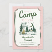 Kampeer Bachelorette Groene Glamping Reisplan Kaart (Voorkant)