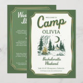 Kampeer Bachelorette Groene Glamping Reisplan Kaart (Voorkant / Achterkant)