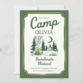 Kampeer Bachelorette Groene Glamping Reisplan Kaart (Voorkant)