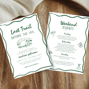Kampeer Bachelorette Handgetekende Reis Weekend Kaart