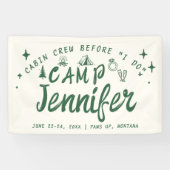 Kampeer Bachelorette Hut Crew Ik Doe Groene Handge Spandoek (Horizontaal)