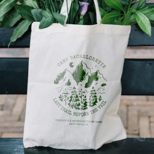 Kampeer Bachelorette Moderne Rustieke Bachelorette Tote Bag