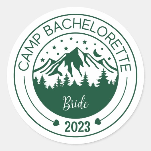 Kampeer Bachelorette Party Stickers (Voorkant)