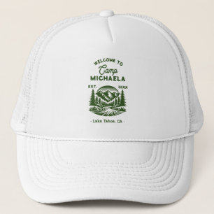 Kampeer Bachelorette Retro Bruidsdouche Trucker Pet