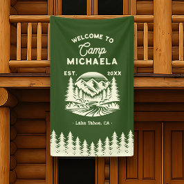 Kampeer Bachelorette Retro Welkom Spandoek