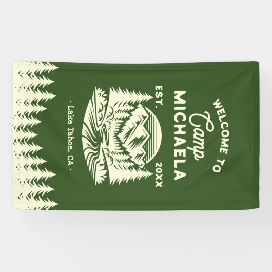 Kampeer Bachelorette Retro Welkom Spandoek (Horizontaal)