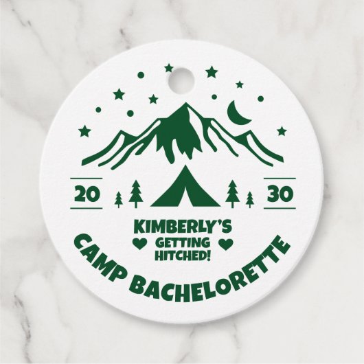 Kampeer Bruidsmeisje Thema Feest Bedankjes Labels (Voorkant)