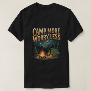 Kampeer Buiten Avontuur Tent Kampvuur Grafisch T-shirt