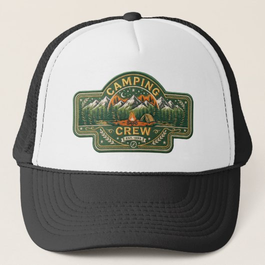 Kampeer Crew Hoed Trucker Pet (Voorkant)