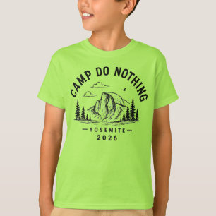 Kampeer Doe Niets 2026 - Kids Editie Zwarte Letter T-shirt