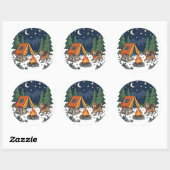 Kampeer Hond en Kat Avontuur Ronde Sticker (Vel)