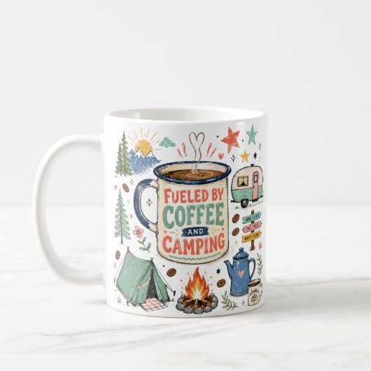 Kampeer Illustratie Koffiemok (Links)