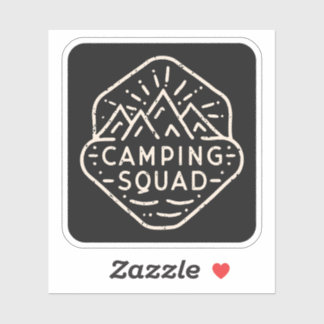 Kampeer kamp squad bemanning groep sticker