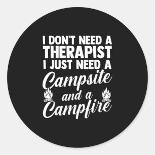 Kampeer kampvuur kampeerleven bos kampeerder ronde sticker