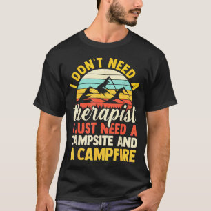 Kampeer kampvuur kampeerleven bos kampeerder t-shirt