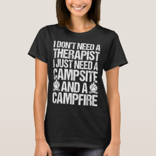 Kampeer kampvuur kampeerleven bos kampeerder t-shirt