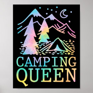 Kampeer Koningin Elegante Kampeer Nacht Grafisch Poster