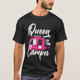 Kampeer Koningin Vrouwen Meisjes Camping grappig T-shirt