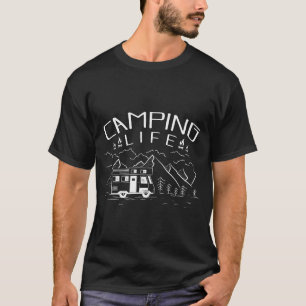 Kampeer Leven Wildernis Natuur Outr Kampvuur meisj T-shirt