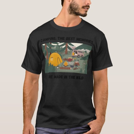 Kampeer levensstijl tent grappig t-shirt (Voorkant)