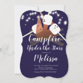 Kampeer Marshmallows Sterren Camping Buitenfeest Kaart (Voorkant)