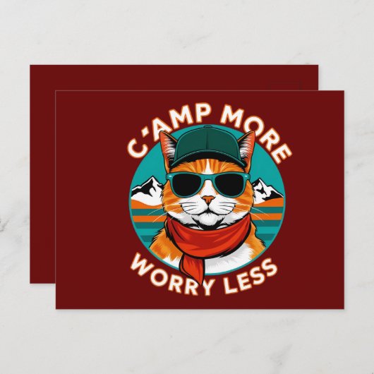 Kampeer Meer Maak Je Minder Zorgen Briefkaart (Voorkant / Achterkant)