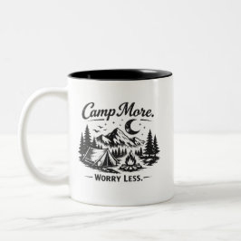 Kampeer Meer, Maak Je Minder Zorgen Camping Koffie Tweekleurige Koffiemok