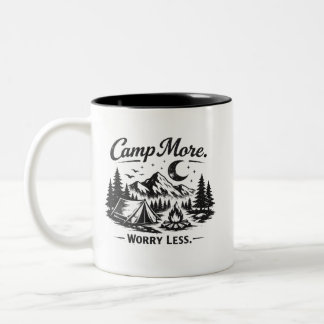 Kampeer Meer, Maak Je Minder Zorgen Camping Koffie Tweekleurige Koffiemok