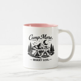 Kampeer Meer, Maak Je Minder Zorgen Camping Koffie Tweekleurige Koffiemok
