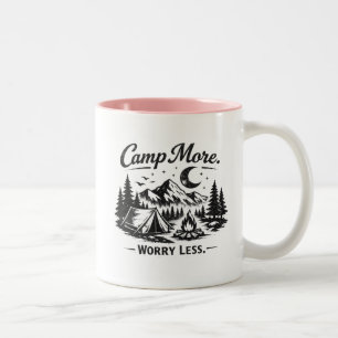 Kampeer Meer, Maak Je Minder Zorgen Camping Koffie Tweekleurige Koffiemok