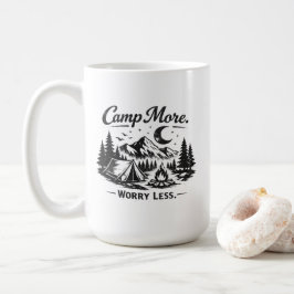 Kampeer Meer, Maak Je Minder Zorgen T-Shirt Koffiemok
