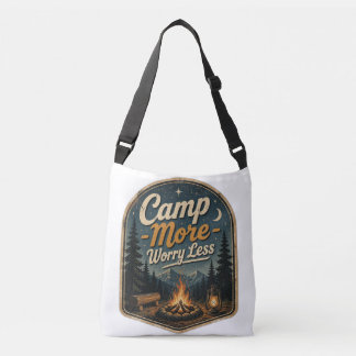 Kampeer Meer, Maak Je Minder Zorgen – Vintage Kamp Crossbody Tas