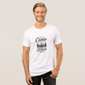 Kampeer Meer Stress Minder Camping Tri-Blend Shirt (Voorkant volledig)