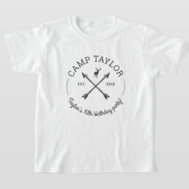 Kampeer Naam Logo Aangepaste Verjaardagsfeestje T-shirt