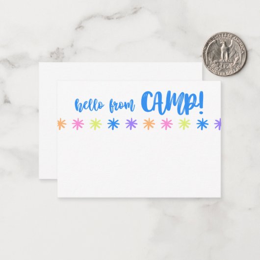 kampeer notitiekaart briefpapier ! notitiekaartje (Voorkant / Achterkant in situ)