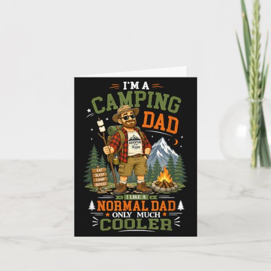 Kampeer papa avontuur is therapie camper vader kaart (Voorkant)