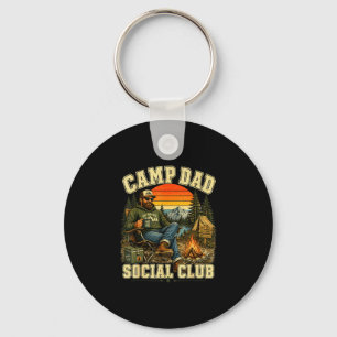 Kampeer papa sociale club vintage kampeer avontuur sleutelhanger