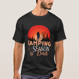 Kampeer Seizoen Is Terug Retro Zonsondergang Buite T-shirt